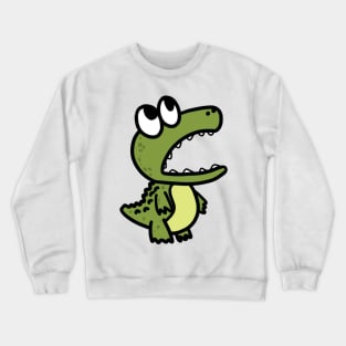 Cute Green Wild Crocodile Animal Crewneck Sweatshirt